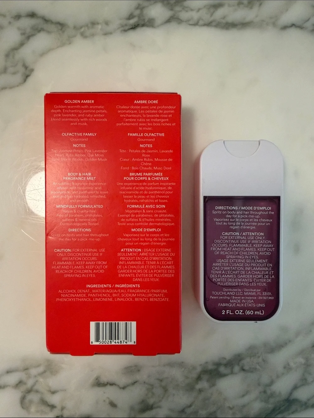 Touchland Power Essence Hydrating Hair & Body Mist Golden Amber + Cashmere Woods